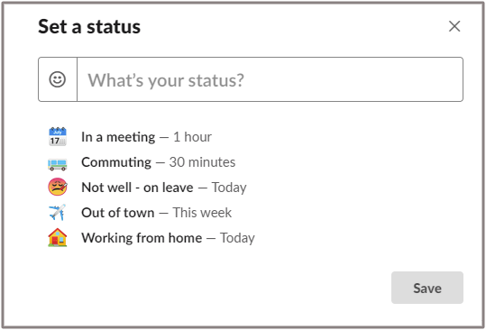 Update Status in Slack