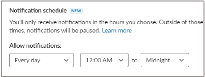 notification schedule
