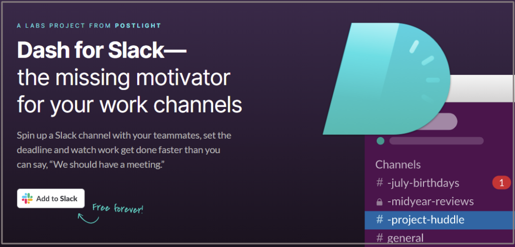 Dash for slack