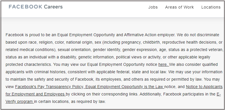 FB EEO statement