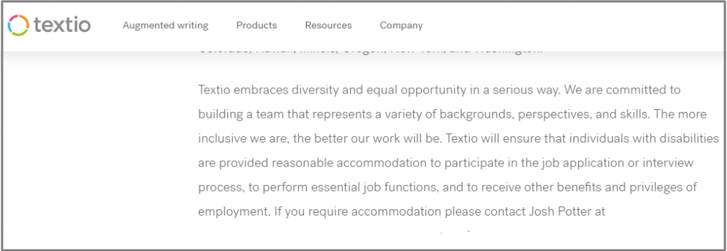 Textio EEO statement