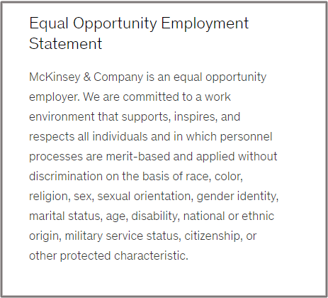 McKinsey EEO statement