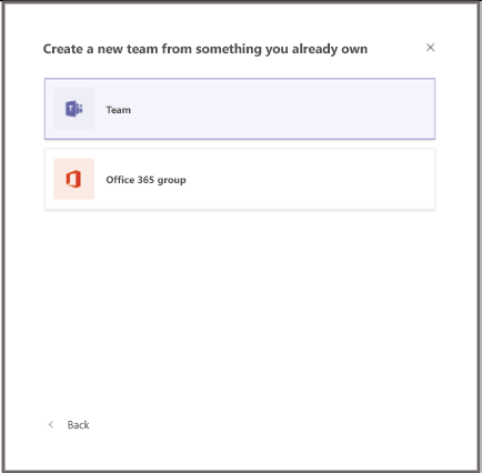 Create a team from an existing team