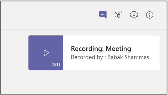 Play a meeting recording in Teams