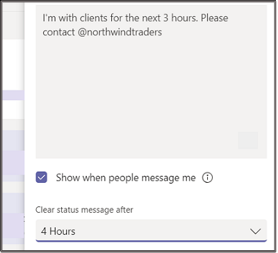 Set your status message