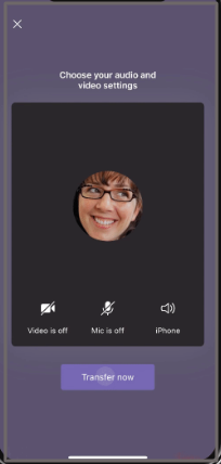 Transfer a call from your laptop to your mobile app