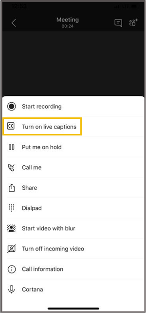 Use Live Captions in team meetings