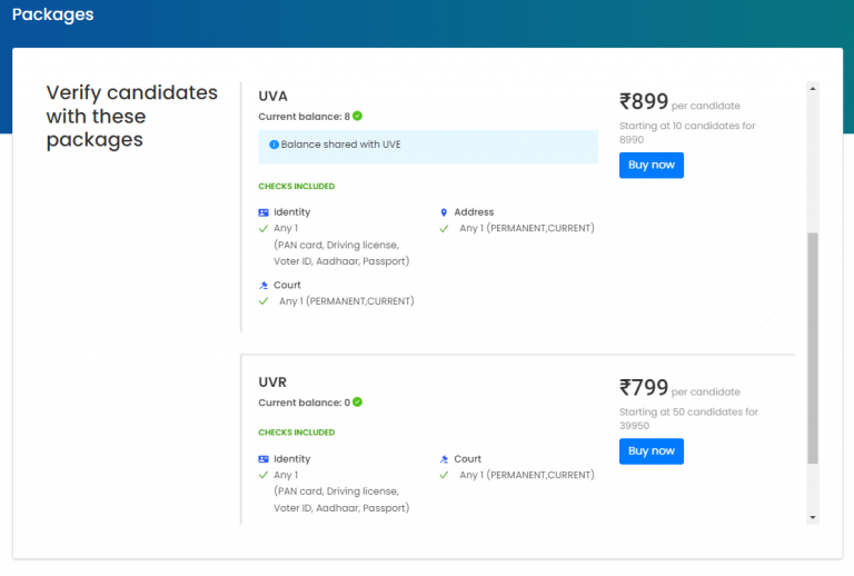 Verify candidates with these packages