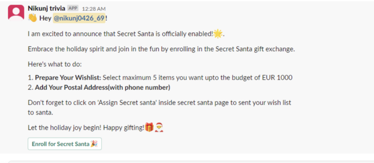 Enroll for Secret Santa